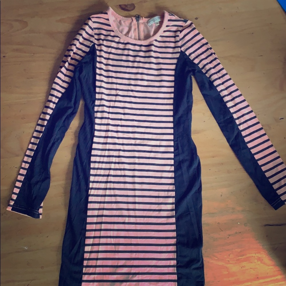EUC organic Peachy/black striped Threads 4 Thought dress